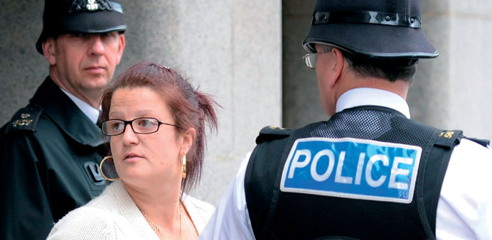  Tia Sharpu2019s mother Natalie Sharp leaves the Old Bailey in central London yesterday.
