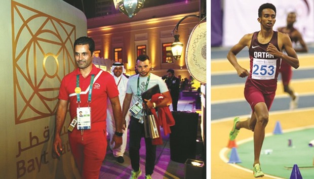 Nasser al-Attiyah (left) begins his skeet campaign tomorrow. Qataru2019s Abubaker Haider will compete in the menu2019s 800m heats tomorrow.
