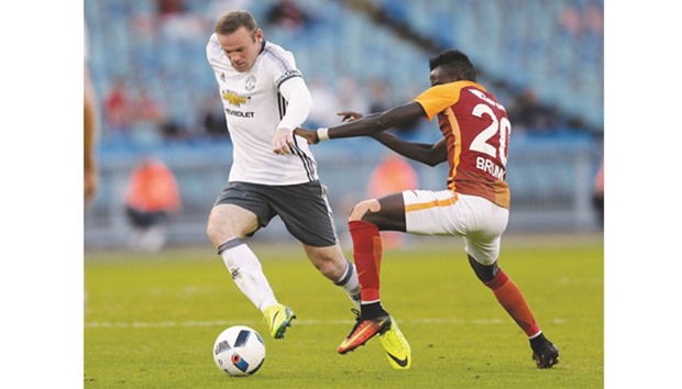 Manchester United forward Wayne Rooney in action during the pre-season friendly against Galatasaray of Sweden, in Gothenburg on Saturday. United won 5-2. (Reuters)