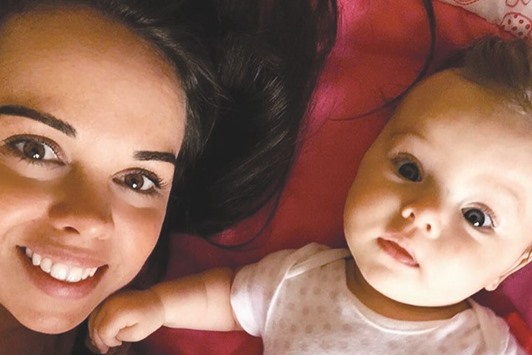 Briar Coles with her newborn daughter Andreya, 16 weeks.