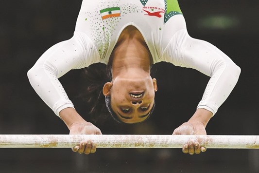Dipa Karmakar competing in the qualifying for the womenu2019s Uneven Bars event of the Artistic Gymnastics at the Olympic Arena during the Rio 2016 Olympic Games in Rio de Janeiro on August 7.