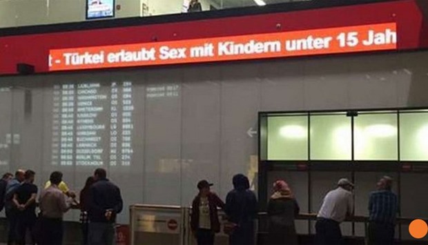 A spokesman for Vienna airport said that while the news ticker was on its premises, it was not responsible for its contents.