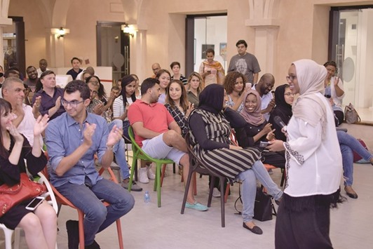 GETTING  LYRICAL:  Held at Katara Art Centre, the evening saw a wave of applause for the participants, including Emirati poetess Afra Atiq who flew down from the UAE just for the event.