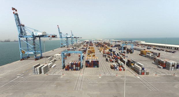 Stacks of containers sit at Khalifa Bin Salman port in Hidd, Bahrain (file). Bahrain, the smallest economy among the Gulf Cooperation Council states, sold $435mn of privately placed dollar sukuk in May and in February it raised $600mn via five- and 10-year bond retaps.