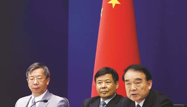 Chinau2019s Vice Foreign Minister Li Baodong (right), Vice Finance Minister Zhu Guangyao (centre) and Peopleu2019s Bank of China deputy governor Yi Gang attend a news conference on the upcoming Hangzhou G20 Summit in Beijing. The September 4-5 leadersu2019 meeting comes as clouds continue to hover over global growth prospects and worries about Chinau2019s own slowing economy. Last monthu2019s meeting of G20 policymakers was dominated by the impact of Britainu2019s exit from Europe and fears of rising protectionism.