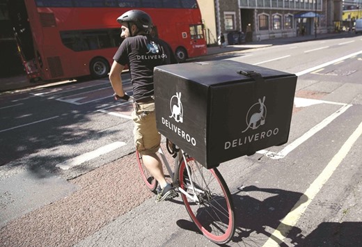 A Deliveroo rider in London.