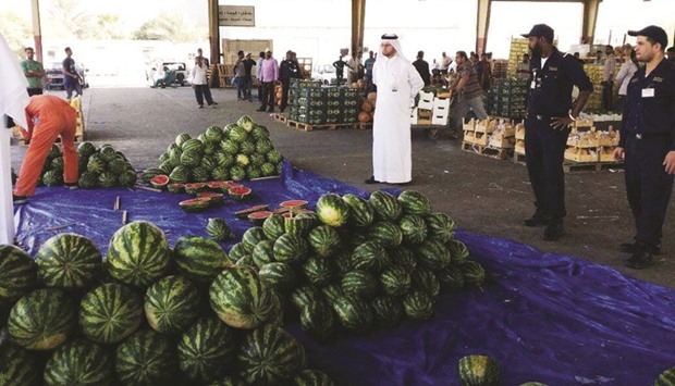 Watermelons at the Abu Hamour Central Market. Picture: Ministry of Municipality and Environment Twitter page
