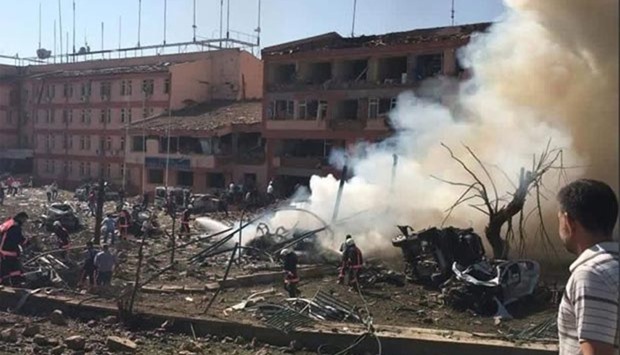 The scale of destruction following a car bomb in the eastern Turkish city of Elazig.