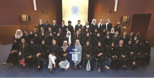 Georgetown University in Qataru2019s (GU-Q) class of 2020 at a recent welcome ceremony.