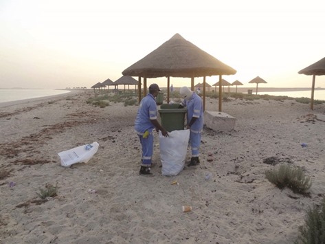 Clean-up at a beach.