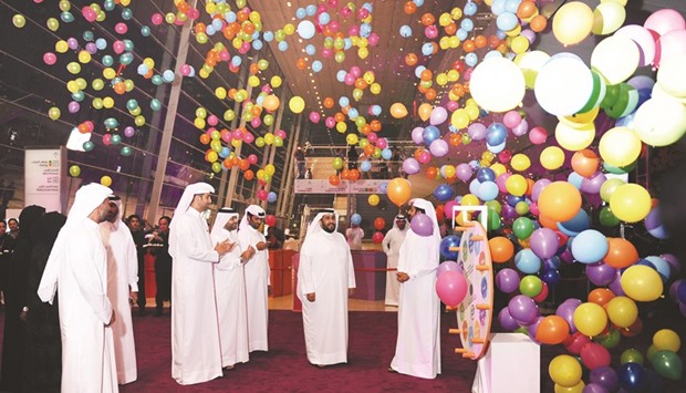 QTA officials leading a colourful opening of the Entertainment City yesterday. PICTURES: Shaji Kayamkulam