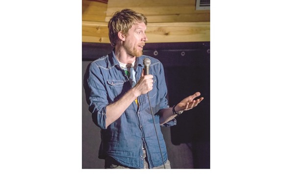 LAUGH IT OFF:  Humour comes naturally to Christian Schulte-Loh as he interacts with the audience. Here he is in the middle of a performance at a comedy festival.
