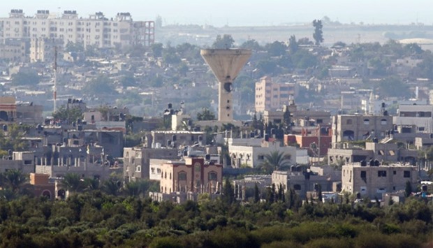 A water tower is seen after local residents said it was damaged by an Israeli shell at Beit Hanoun in Gaza, following a rocket that landed in the Israeli town of Sderot which the Israeli army and police said was launched from Gaza.