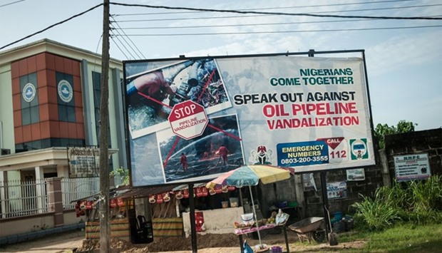 An advertising board in the City of Warri in the Delta State.  June 10, 2016 file picture