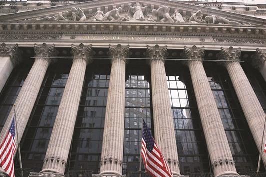 A frontal view of the New York Stock Exchange. A two-month advance in US equities ran out of steam amid signs investors are again growing sceptical of the long-awaited rebound in corporate profits.