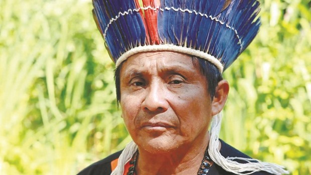 Arnaldo Kaba Munduruku, general chief of the Munduruku people of Para State, Brazil, talks to Reuters in London.