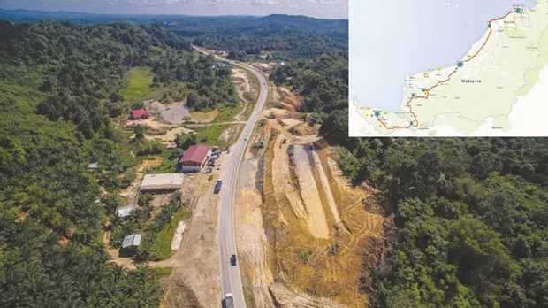 The Pan-Borneo Highway, a $6.6bn project, crosses the northern rainforest on Borneo Island and is one of the largest sukuk-financed infrastructure projects in Malaysia. PICTURE: Lebuhraya Borneo Utara Sdn Bhd