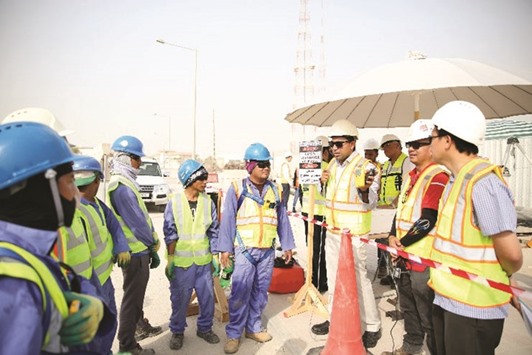 Ashghal team during the health and safety site inspection.