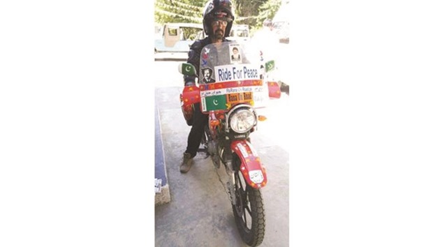 54-year-old Shahid Jamil Rana on his motorbike.