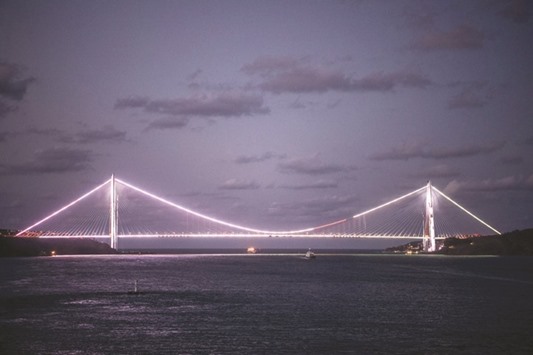 The newly-opened Yavuz Sultan Selim bridge in Istanbul. It is Istanbulu2019s third bridge to span the Bosphorus between Europe and Asia. Turkish President Recep Tayyip Erdogan inaugurated the bridge on August 26. It is one of the longest suspension bridges in the world.