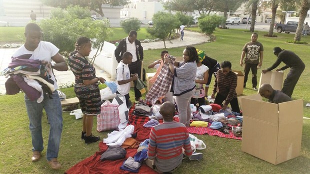 The Green Maasai Troupe members convened at Al-Arabi Park and packed the gathered clothes and bedsheets which were then sent to an orphanage in Kenya.