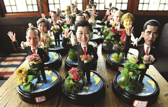 This photo taken on Sunday shows dough figurines of G20 leaders made by folk craftsman Wu Xiaoli for welcoming the coming summit in Hangzhou. The 11th G20 Leaders Summit will be held on September 4 and 5 in Hangzhou.
