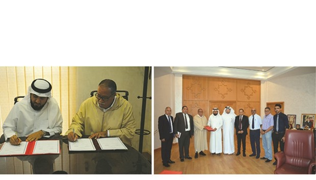 HBJ Foundationu2019s Chief Executive Officer Sau2019eed Mathkar al-Hajri and Ahmed Akhshaisin of Marrakesh signing the MoU.  HBJ Foundationu2019s Chief Executive Officer Sau2019eed Mathkar al-Hajri and Ahmed Akhshaisin of Marrakesh with other officials.