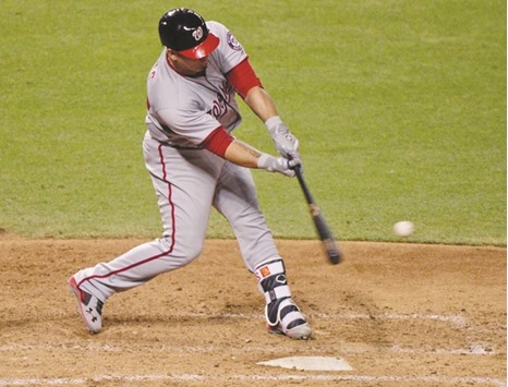 Washington Nationals' Wilson Ramos hits a home run against Arizona Diamondbacks.  (USA TODAY Sports)