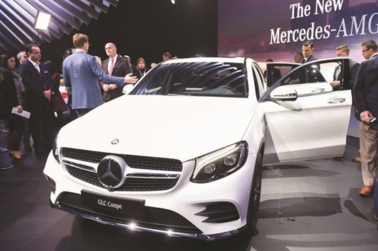 The Daimler 2017 Mercedes-Benz GLC Coupe crossover vehicle is displayed during the New York International Auto Show in March 2016. Volker Mornhinweg, head of Mercedes-Benz Vans at Daimler, said the key reasons for putting the new Daimler plant in Charleston were the cityu2019s excellent port operations and logistics and because Daimler already operates a factory next door.