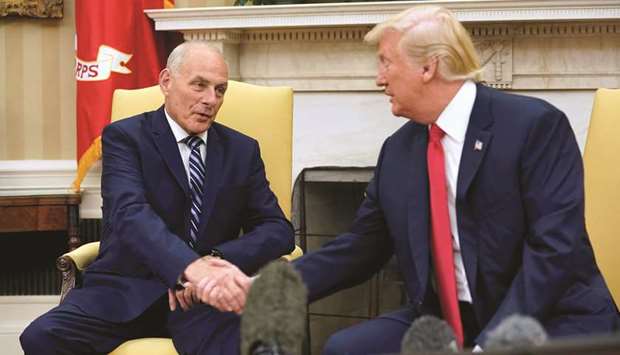 President Trump with John Kelly after he was sworn in.
