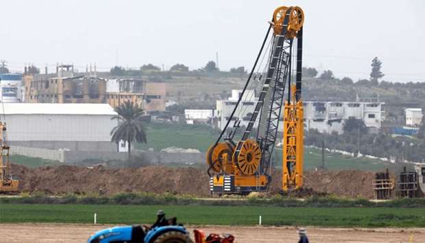 Heavy machinery can be seen at work along Israel's border with the Gaza Strip