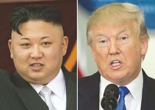 WAR OF WORDS: Kim Jong-un and Donald Trump.