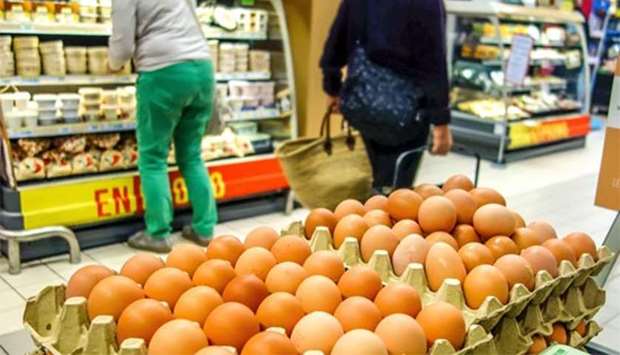 Eggs are displayed at a supermarket in Lille on Friday, as an eggs scandal contaminated with fipronil spreads accross Europe.