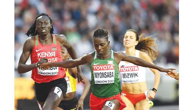 Burundiu2019s Francine Niyonsaba wins womenu2019s 800m semi-final at the IAAF World Championships in London yesterday. (AFP)