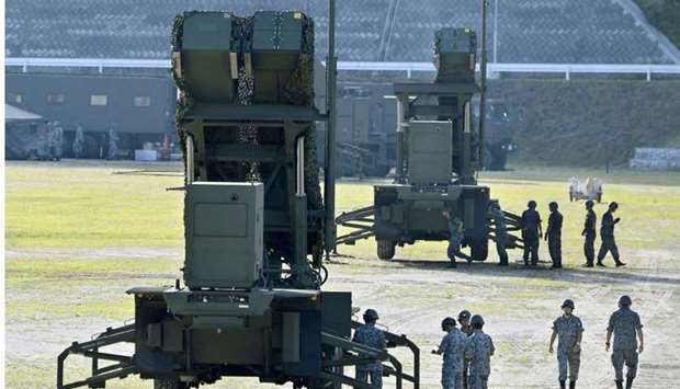 Units of Patriot Advanced Capability-3 (PAC-3) missiles which are deployed at the compound of the Japan Ground Self-Defense Force's Kochi garrison are seen in Konan, Kochi prefecture, Japan. Reuters