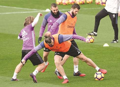File picture of Real players during a training session