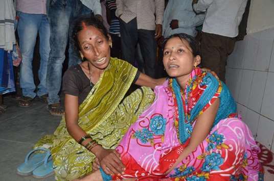Relatives mourn outside the Baba Raghav Das Medical College Hospital in Gorakhpur. At least 63 children have died in the hospital since August 9.