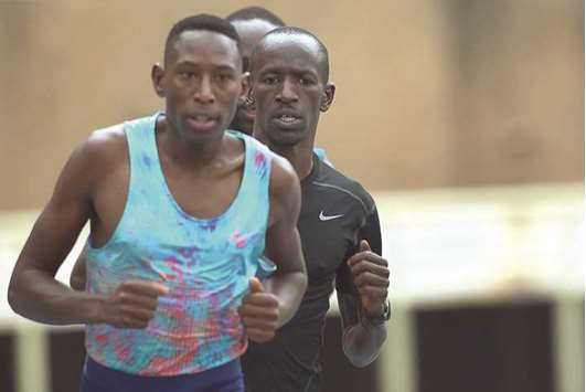 Conseslus Kipruto (left) and compatriot Ezekiel Kemboi (right) will compete in the 3,000m steeplechase event at the London World Championships.