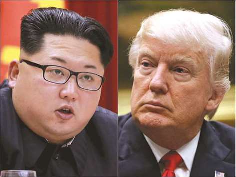 North Korean leader Kim Jong Un; US President Donald Trump.