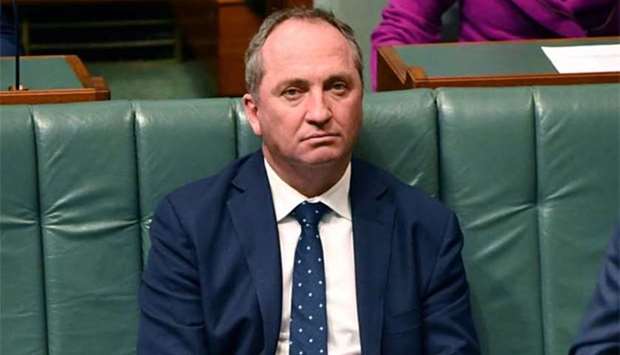 Australian Deputy Prime Minister Barnaby Joyce sits in the House of Representatives at Parliament House in Canberra on Monday.