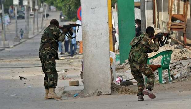 Somali security forces intervene after an attack