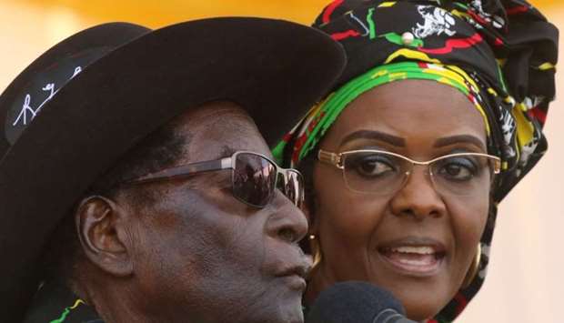 President Robert Mugabe and his wife Grace attend a rally in Chinhoyi, Zimbabwe July 29, 2017. Reuters