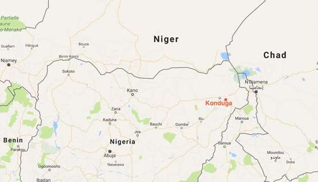 A woman bomber blew herself up and killed 27 others at a market in the village of Konduga near Maiduguri