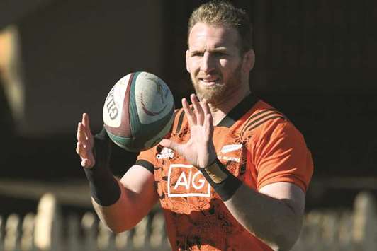 New Zealand All Blacksu2019 Kieran Read catches the ball during a training session in Sydney yesterday, ahead of the first Rugby Championship and Bledisoe Cup Test match against Australia on Saturday.