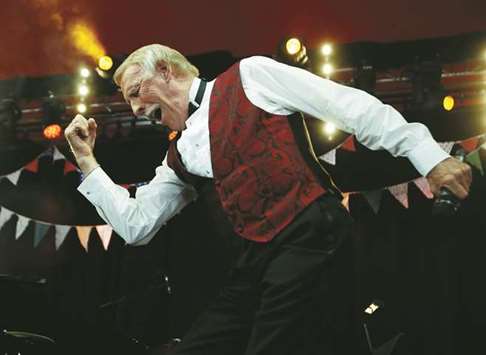 This picture taken on June 30, 2013 shows Forsyth performing on the Avalon Stage at the Glastonbury music festival, at Worthy Farm in Somerset.