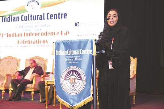 Al-Muraikhi speaking at the event.