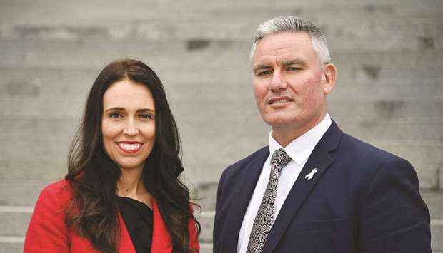 New leader of the Labour Party Jacinda Ardern (left) with her deputy Kelvin Davis.
