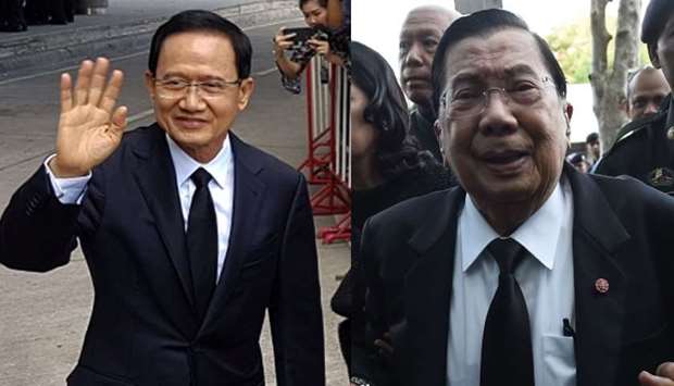 Former premier Somchai Wongsawat and his then-deputy Chavalit Yongchaiyudh