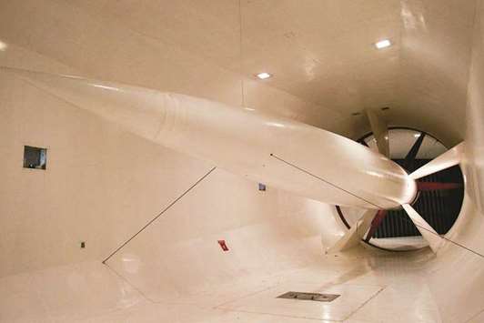 The return room, also known as the fan room, at the San Diego Air and Space Technology Centeru2019s low-speed wind tunnel.
