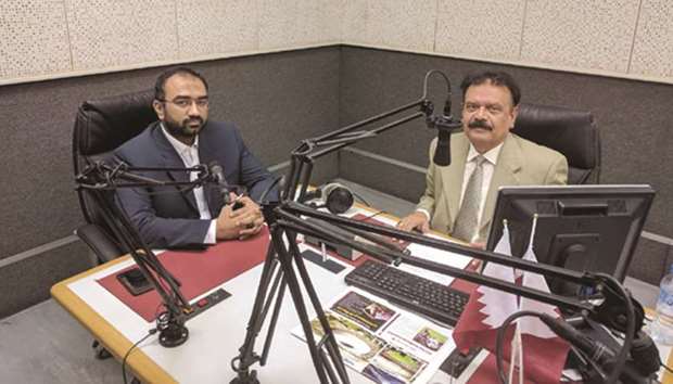 Qaiser Anwar (left) was a guest on the live radio show Haqeeqat on Qatar Urdu Radio yesterday.